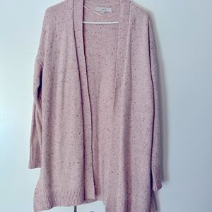 NWOT pink speckled open front cardigan